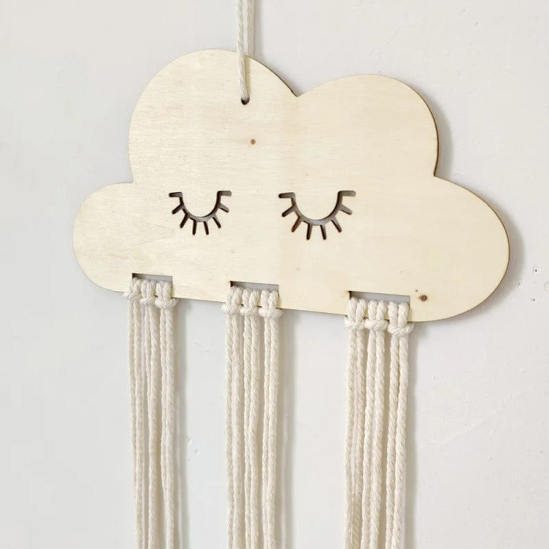 WoodieClips - Houten Haarclipjes Hanger in Wolkenvorm