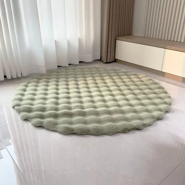 SnuggleSphere – Het Ultieme Bubbel Ronde Tapijt in 7 Kleuren voor Comfort en Stijl
