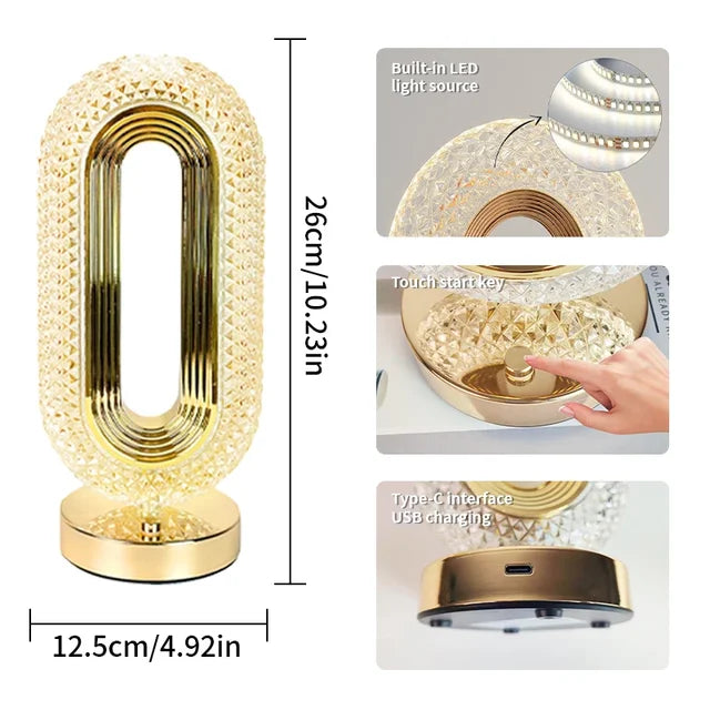 Elysian Crystal - Betoverende kristallenlamp met verstelbare lichtstanden