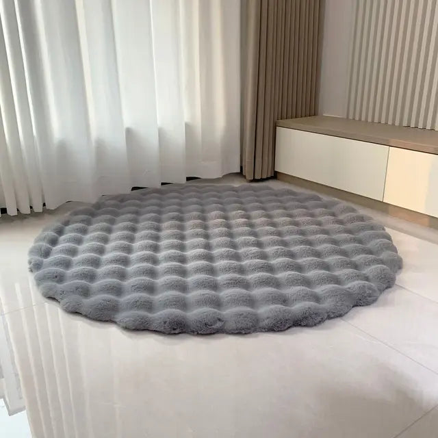 SnuggleSphere – Het Ultieme Bubbel Ronde Tapijt in 7 Kleuren voor Comfort en Stijl