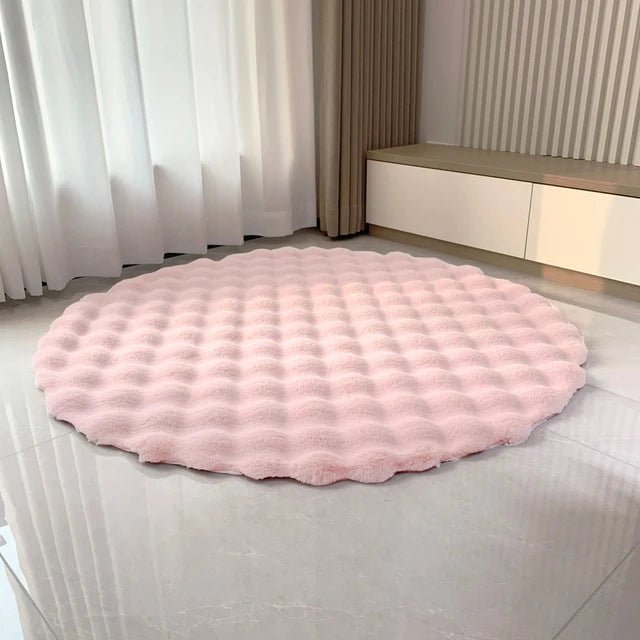 SnuggleSphere – Het Ultieme Bubbel Ronde Tapijt in 7 Kleuren voor Comfort en Stijl