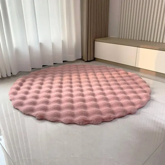 SnuggleSphere – Het Ultieme Bubbel Ronde Tapijt in 7 Kleuren voor Comfort en Stijl