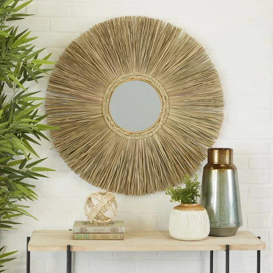 LunaSol - Bohemian Zonnevorm Wandspiegel voor een Stralend Interieur